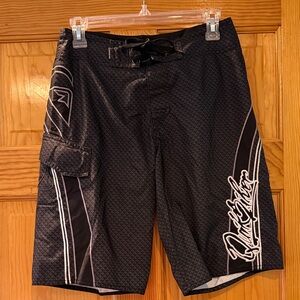 Quiksilver Black Men’s Swim Boardshorts with White Accents